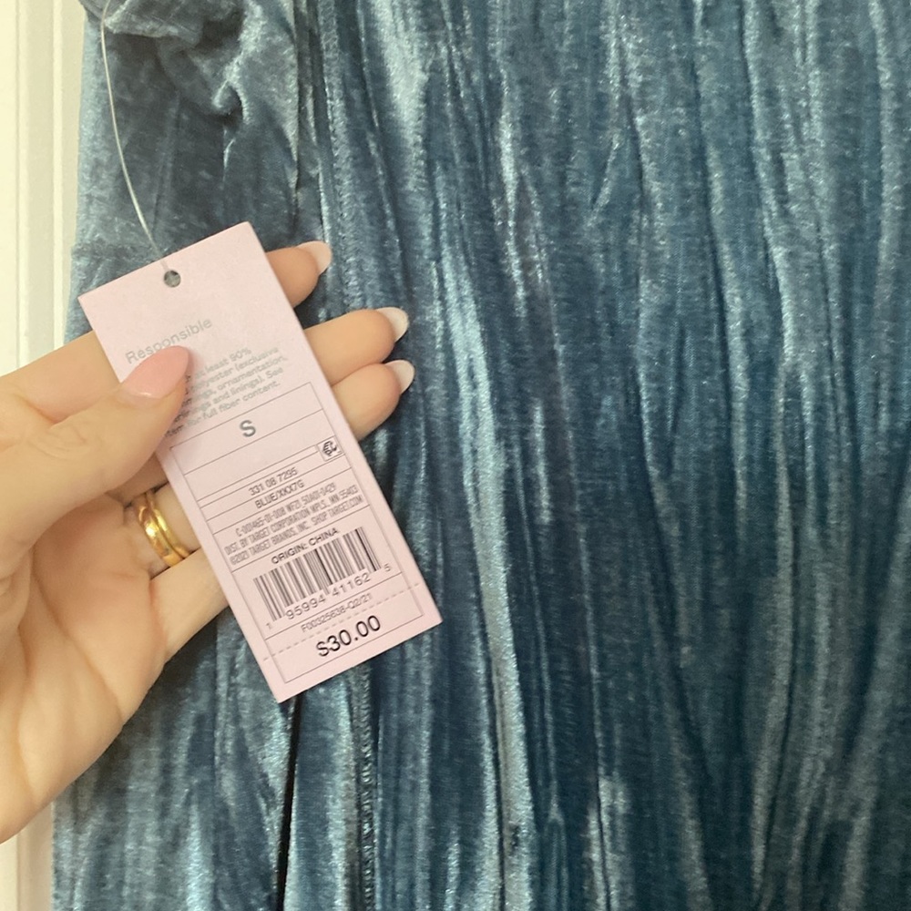 NWT blue velvet swing dress - Picture 5 of 6